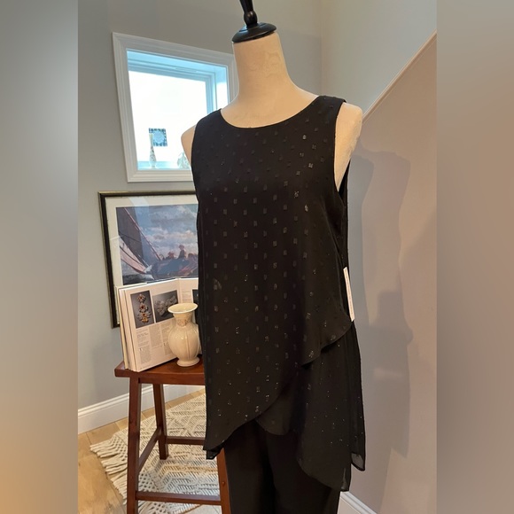 EMMA & MICHELE Jumpsuit Dress Tulip Bodice Sheer Overlay One Piece - Picture 11 of 11